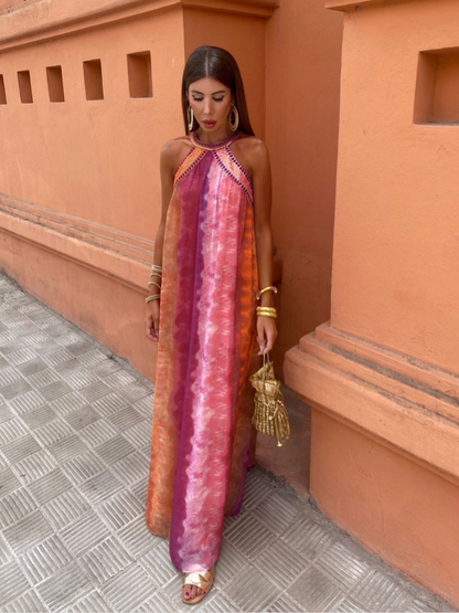 Elfrida™ | Robe maxi séduisante avec dos nu et tie-dye