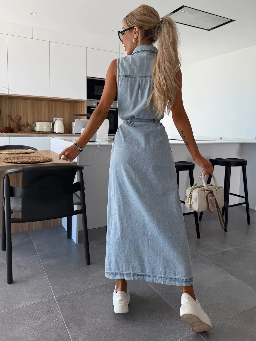 Linnea™ | Robe longue casual chic en denim