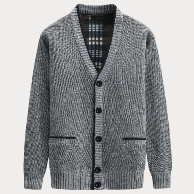 Andreas™ | Cardigan classique à col en V tricoté